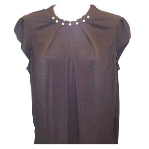 Elle black blouse beaded